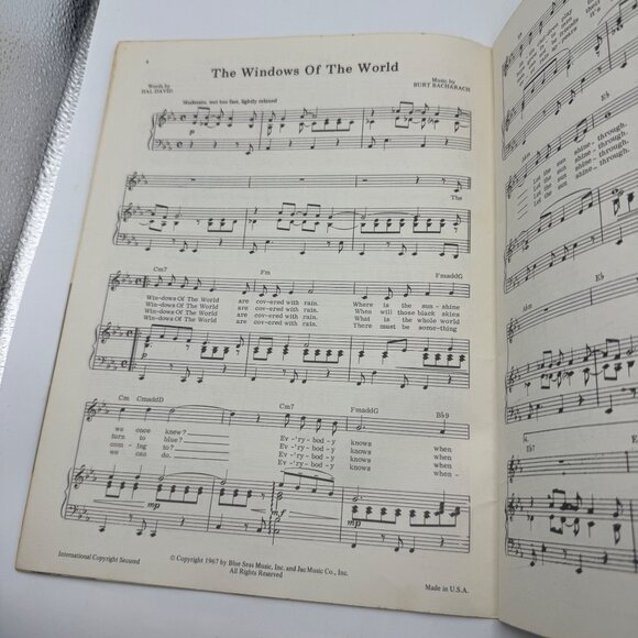 Bacharach/David Song Book Vintage 1967 Sheet Music Compilation Softcover - Picture 4 of 8